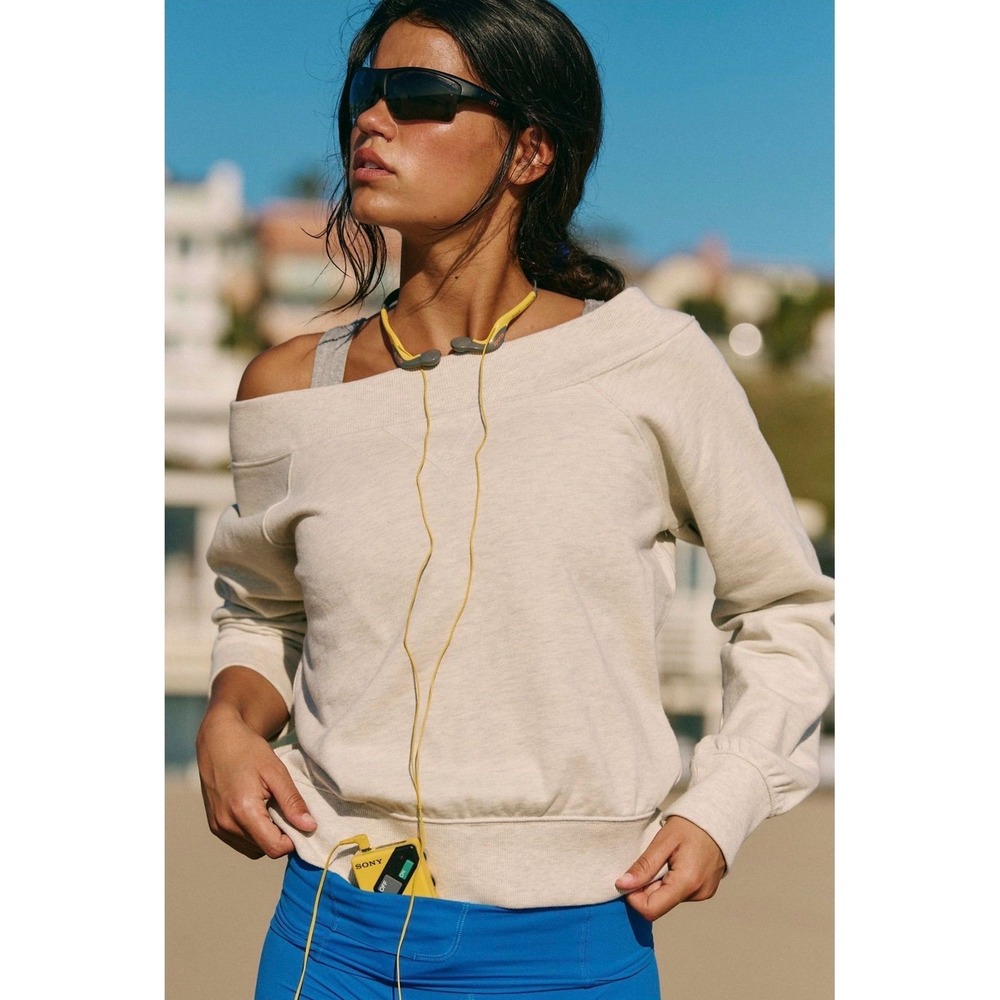 NWOT Free People Movement For The Win Off Shoulder Sweatshirt